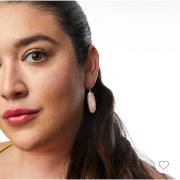 Kendra Scott Elisa Pendant Necklace, Eleanor Earring Set Rose Quartz NWT - Picture 5 of 11